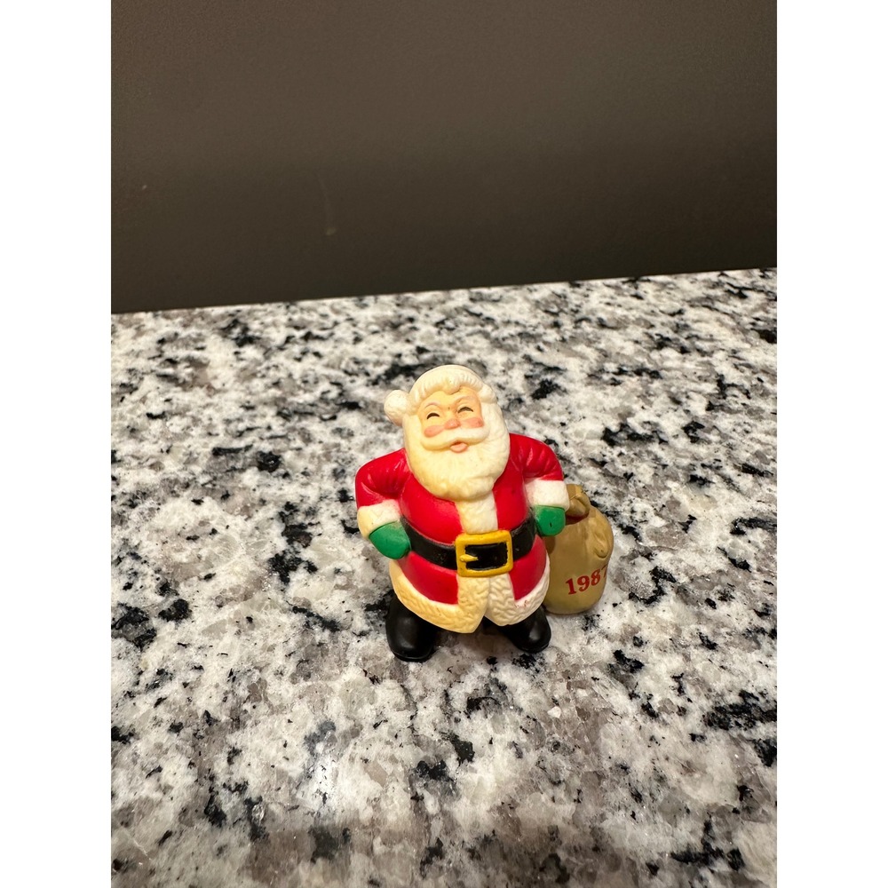 Vintage 1987 Hallmark Santa Claus Christmas Ornament with‎ Gift Bag